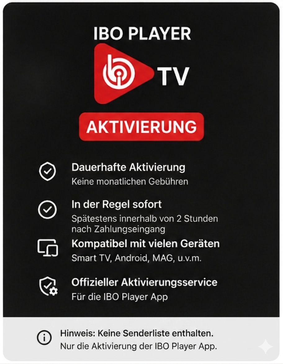 IBO Player App Lifetime Aktivierung